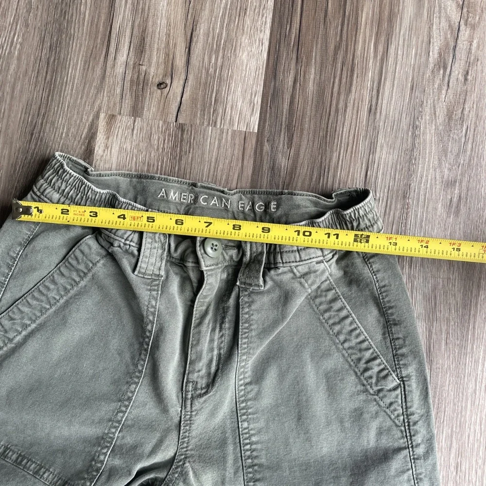 American Eagle‎ Cargo Pants Womens Size 2 Green Stretch Straight Leg Gorpcore
